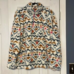 Eddie Bauer Women’s Aztec Sherpa Fleece 1/4 Zip Pullover